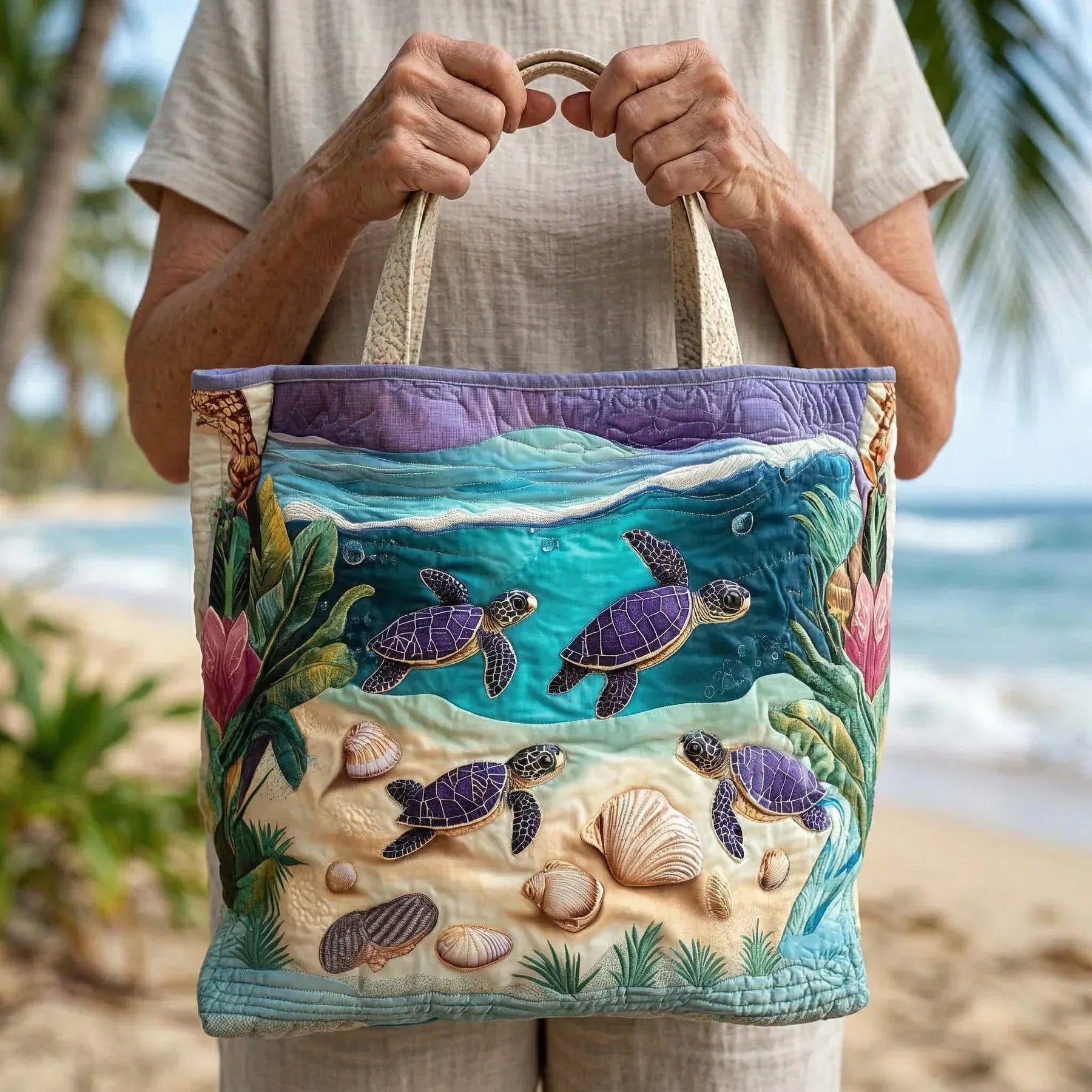 Encarnación | Bolso Tote Acolchado Hecho a Mano Mujer Piano