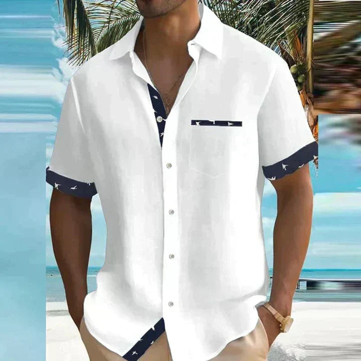Enrique | Camisa de Manga Corta Hombre Cuello Clásico Bolsillo