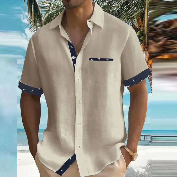 Enrique | Camisa de Manga Corta Hombre Cuello Clásico Bolsillo