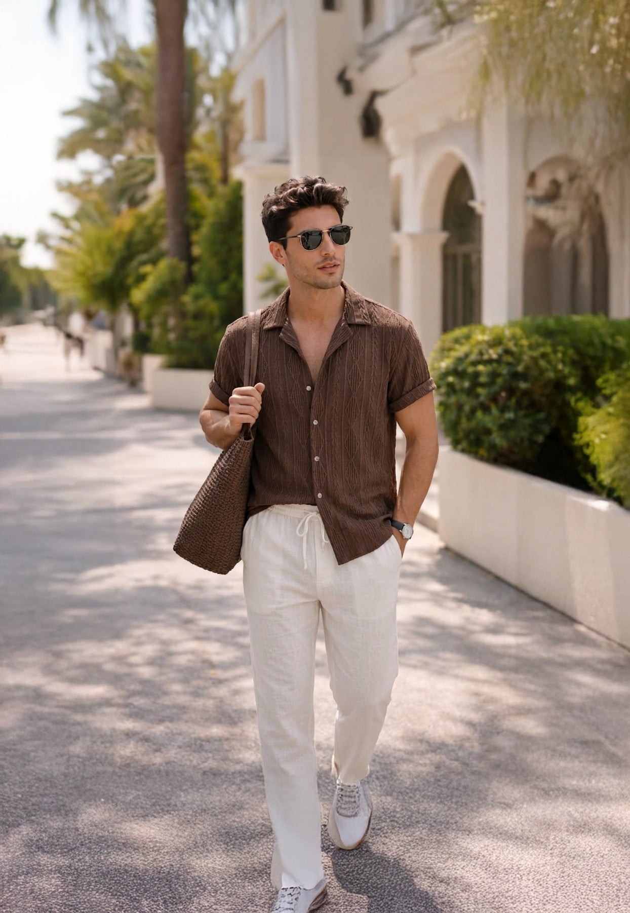 Enrique | Conjunto de Manga Corta Texturizado Hombre Cordón Ajustable