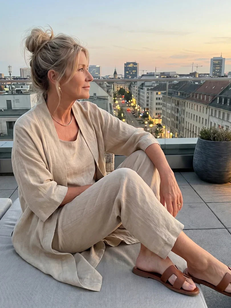 Esperanza | Conjunto de Lino Elegante Mujer Chaqueta y Pantalón