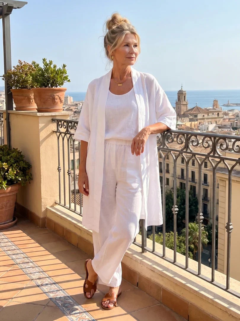 Esperanza | Conjunto de Lino Elegante Mujer Chaqueta y Pantalón