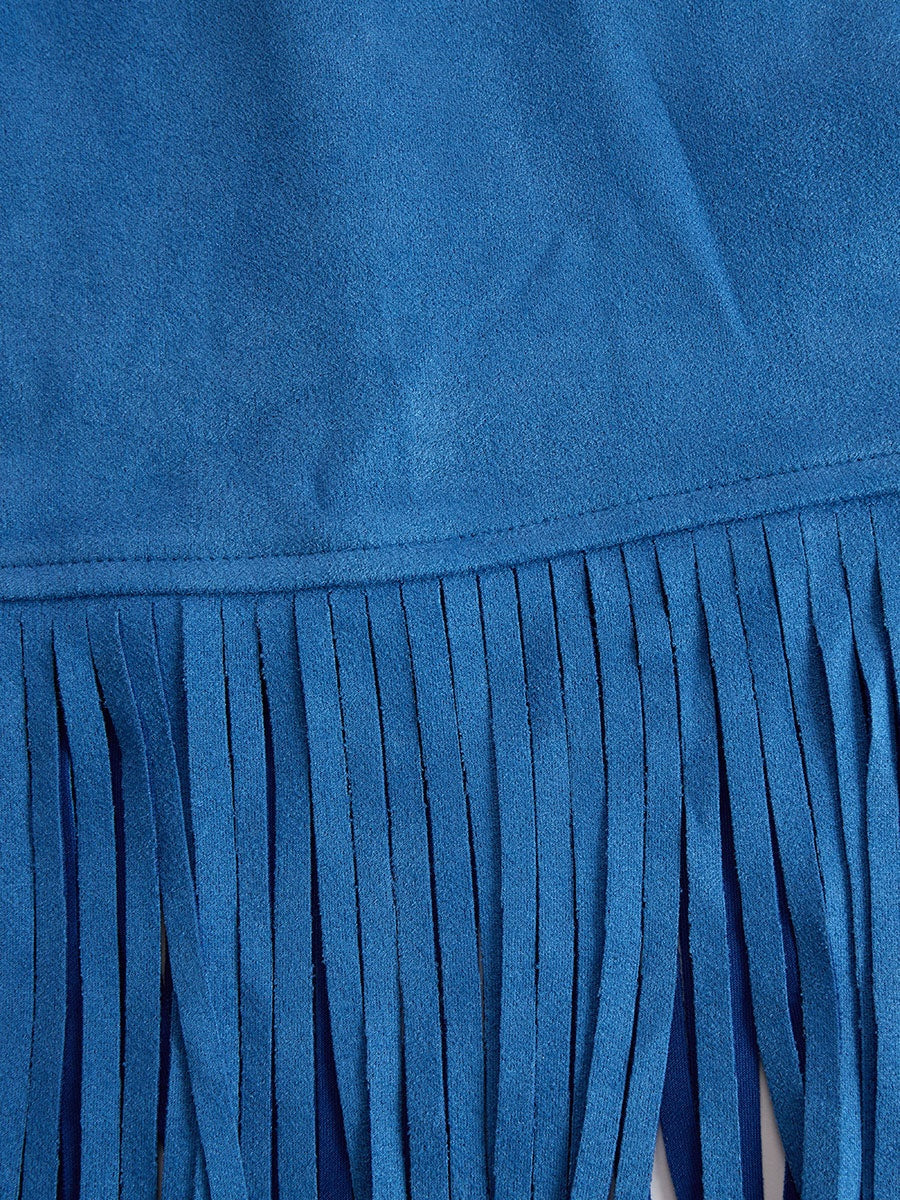Esperanza | Vestido Corto Western con Flecos Mujer Cremallera