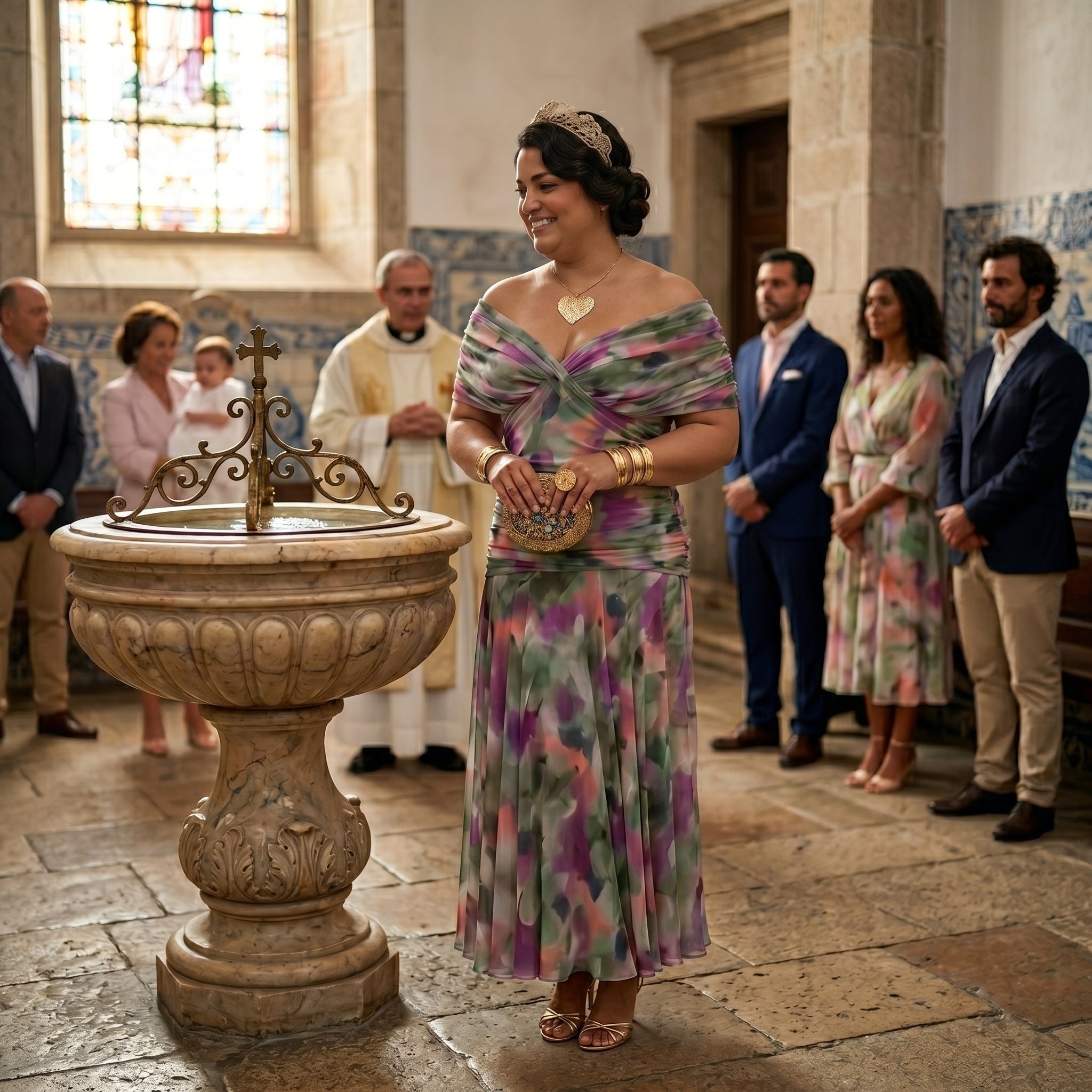 Esperanza | Vestido de Madrina Drapeado Mujer Hombros Descubiertos