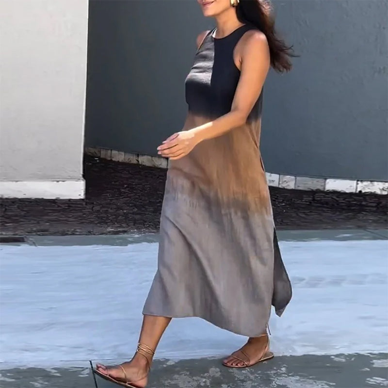 Esperanza | Vestido Largo Degradado Mujer Sin Mangas Abertura Lateral