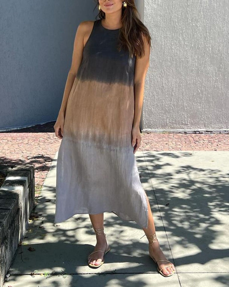 Esperanza | Vestido Largo Degradado Mujer Sin Mangas Abertura Lateral
