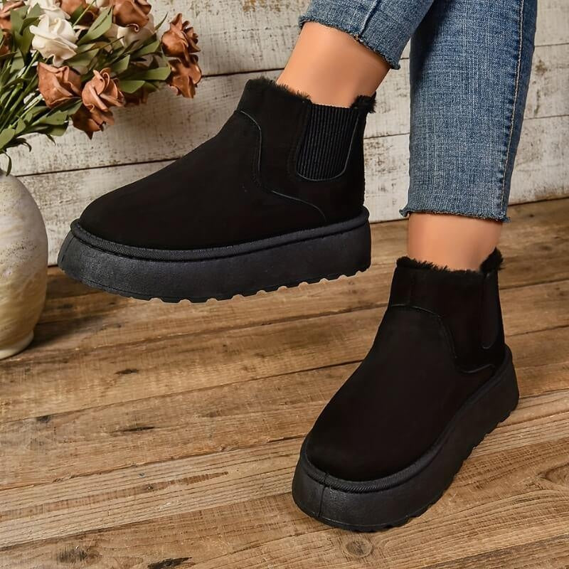 Esther | Botines Chelsea de Ante Mujer Plataforma Forro Interior