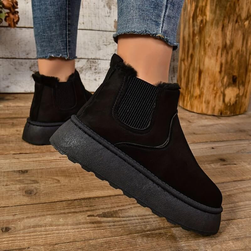 Esther | Botines Chelsea de Ante Mujer Plataforma Forro Interior