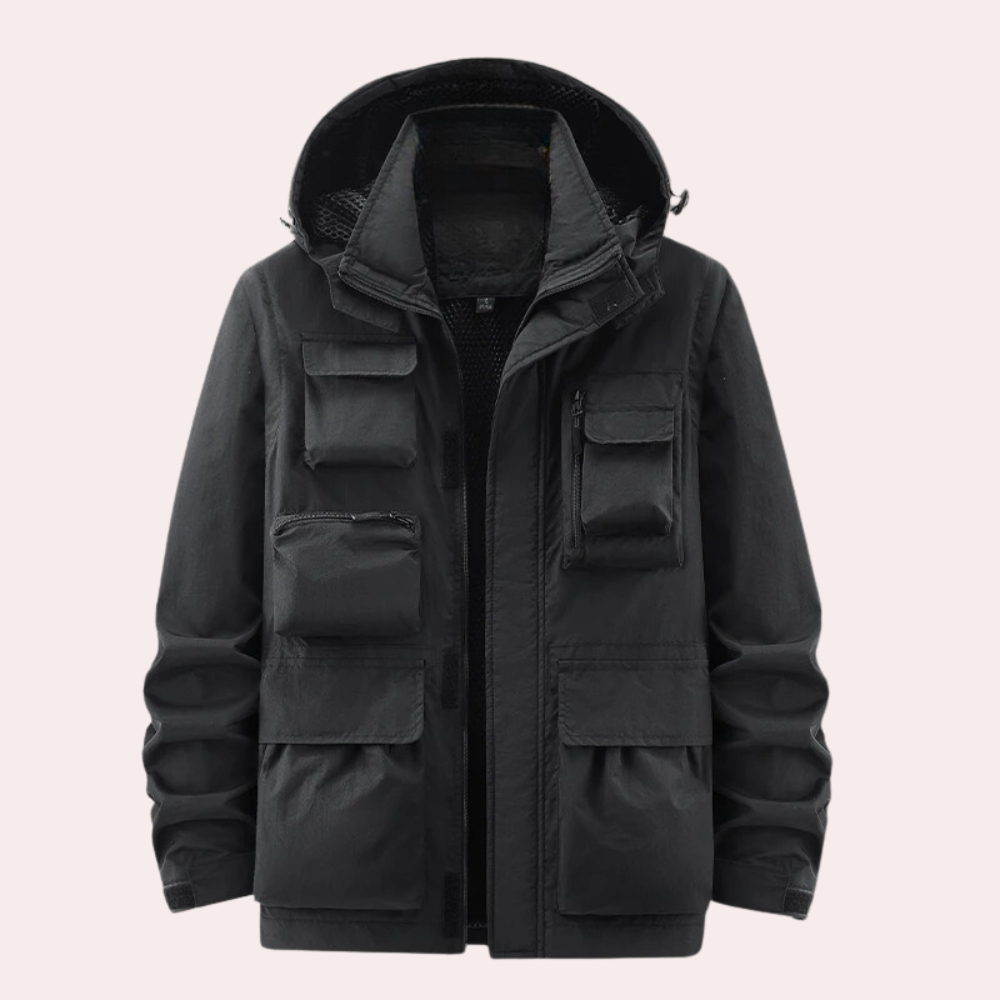 Felipe | Parka Hombre Impermeable con Capucha Múltiples Bolsillos