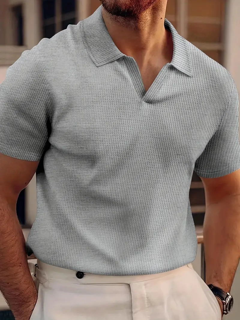 Felipe | Polo de Manga Corta Sin Botones Hombre Cuello Abierto