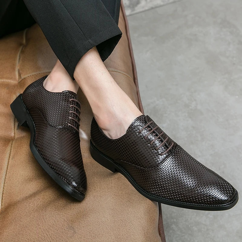 Felipe | Zapatos Oxford de Cuero Hombre Texturizados Cordones