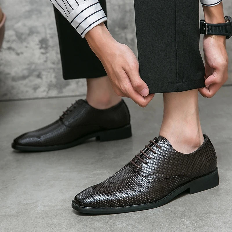 Felipe | Zapatos Oxford de Cuero Hombre Texturizados Cordones