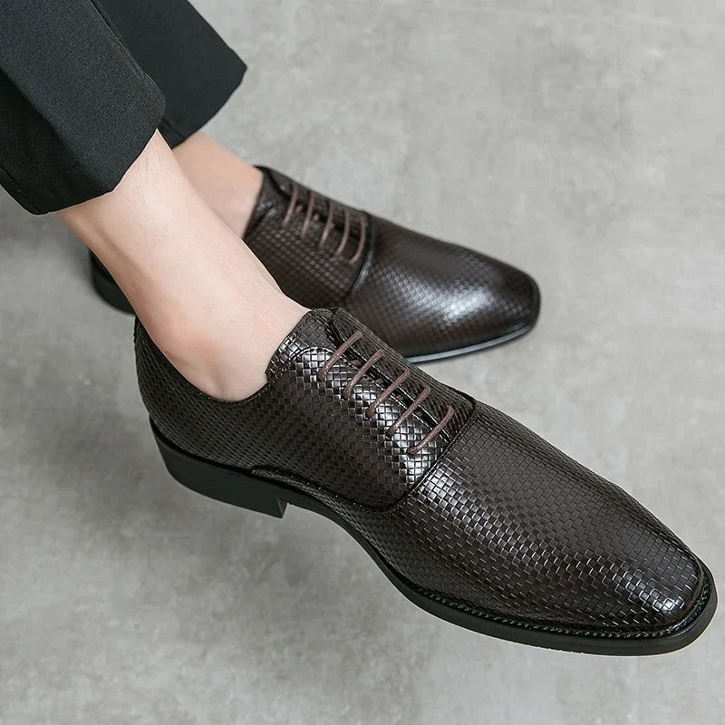 Felipe | Zapatos Oxford de Cuero Hombre Texturizados Cordones