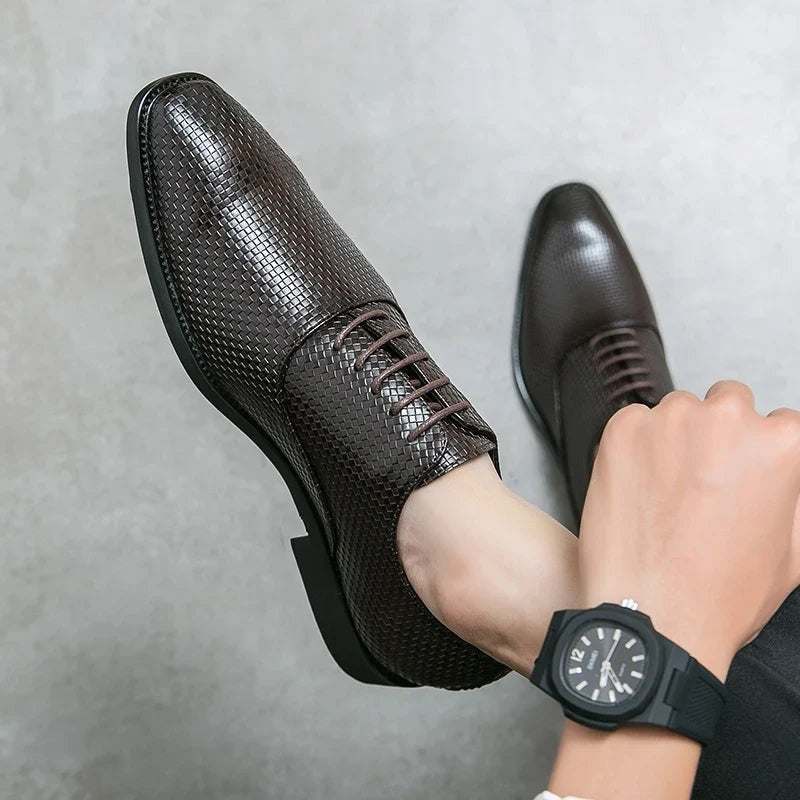 Felipe | Zapatos Oxford de Cuero Hombre Texturizados Cordones