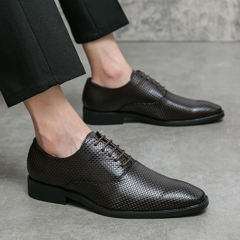 Felipe | Zapatos Oxford de Cuero Hombre Texturizados Cordones