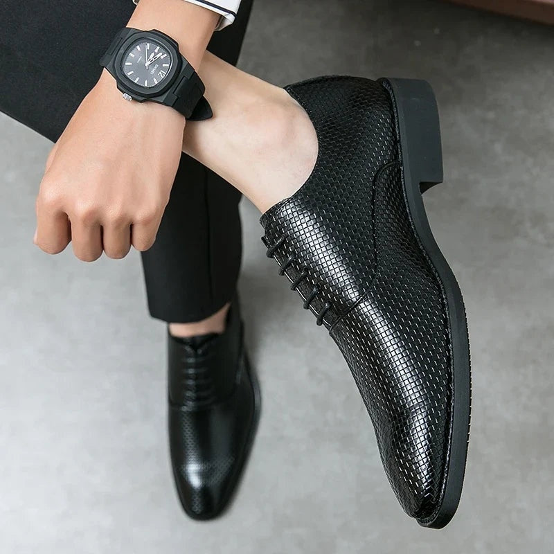 Felipe | Zapatos Oxford de Cuero Hombre Texturizados Cordones
