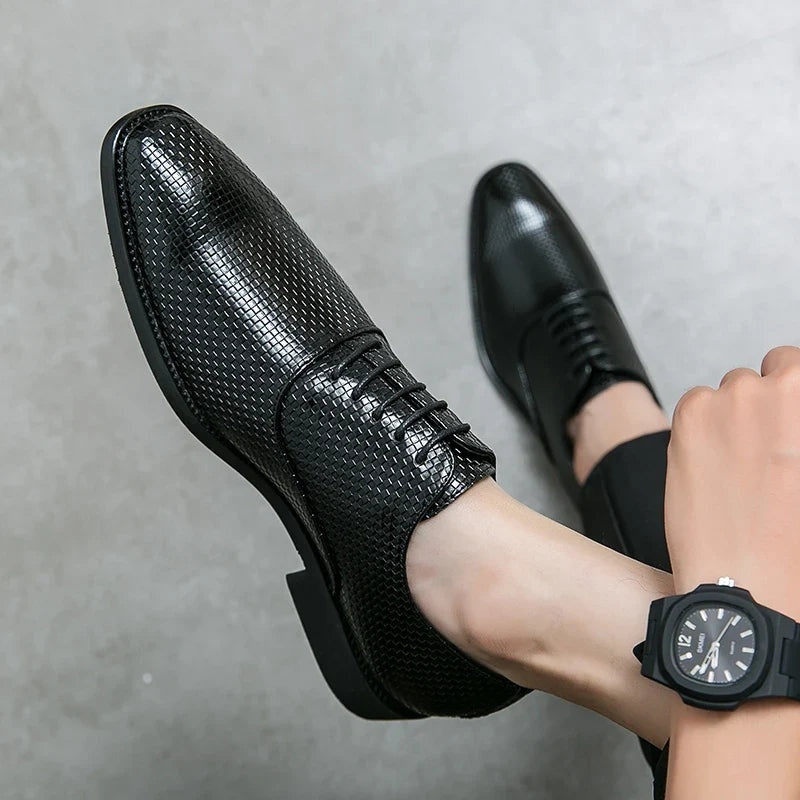 Felipe | Zapatos Oxford de Cuero Hombre Texturizados Cordones