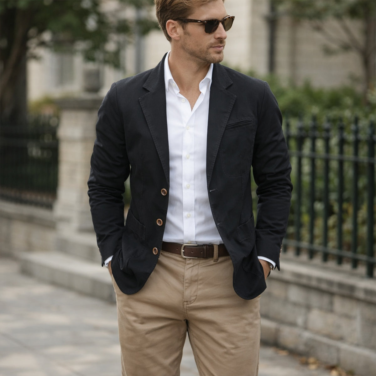 Fernando | Blazer de Algodón Casual Hombre Botonadura Bolsillos