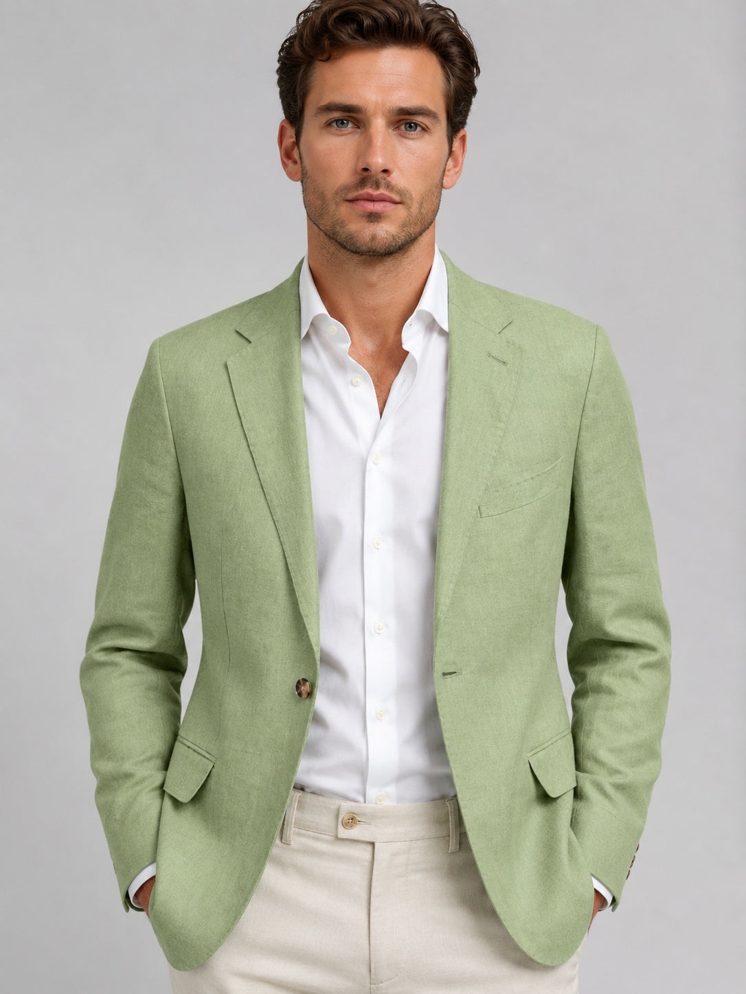 Fernando | Blazer de Lino Hombre Casual Elegante Solapa Clásica