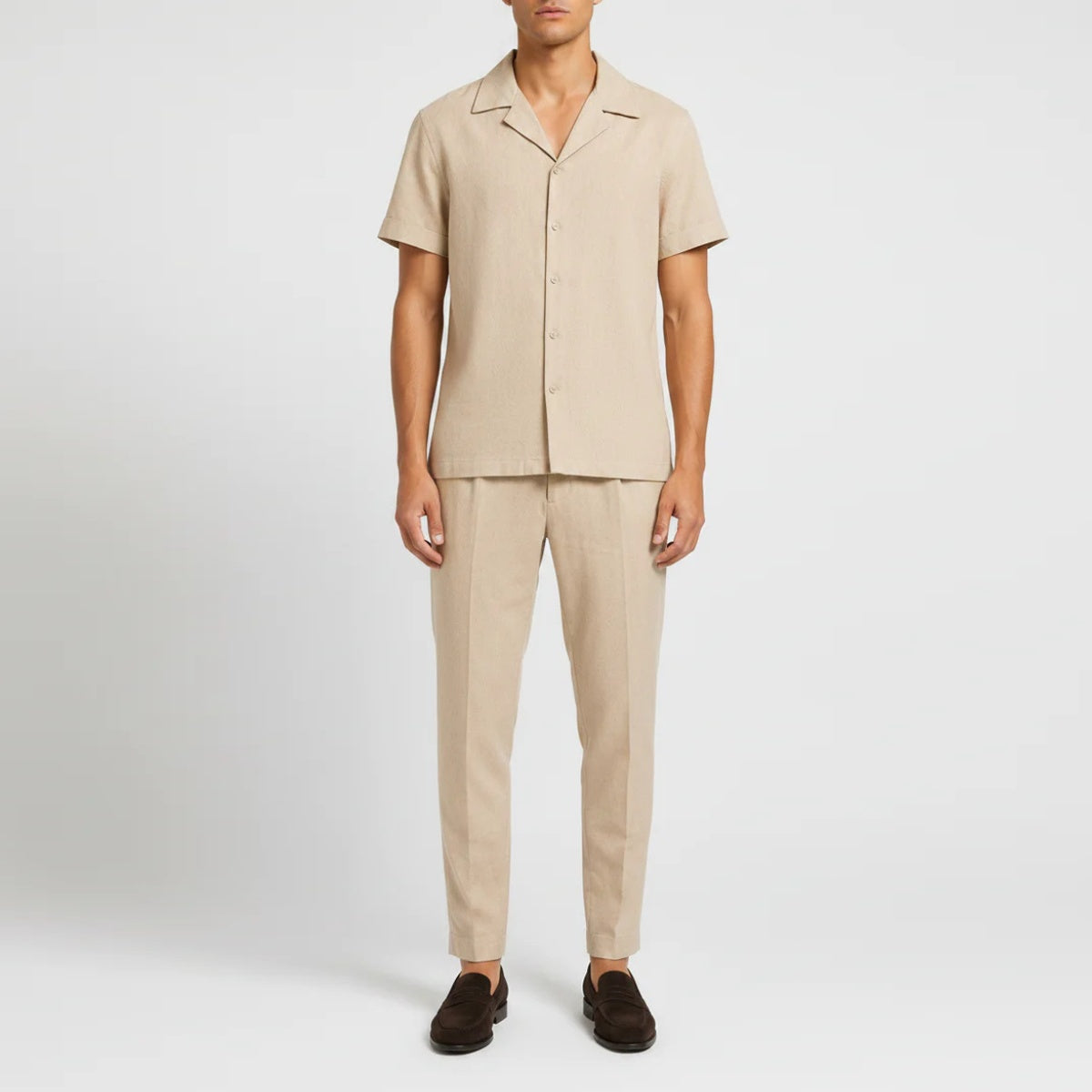 Fernando | Conjunto de Lino Hombre Camisa y Pantalón de Pinzas