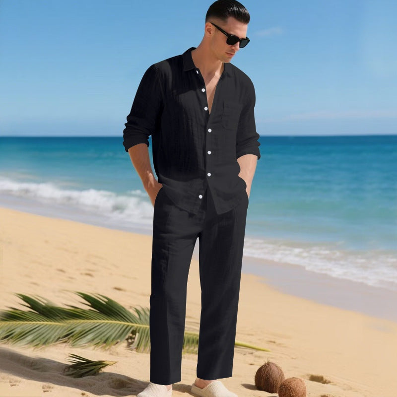Fernando | Conjunto de Lino Manga Larga Hombre Camisa y Pantalón