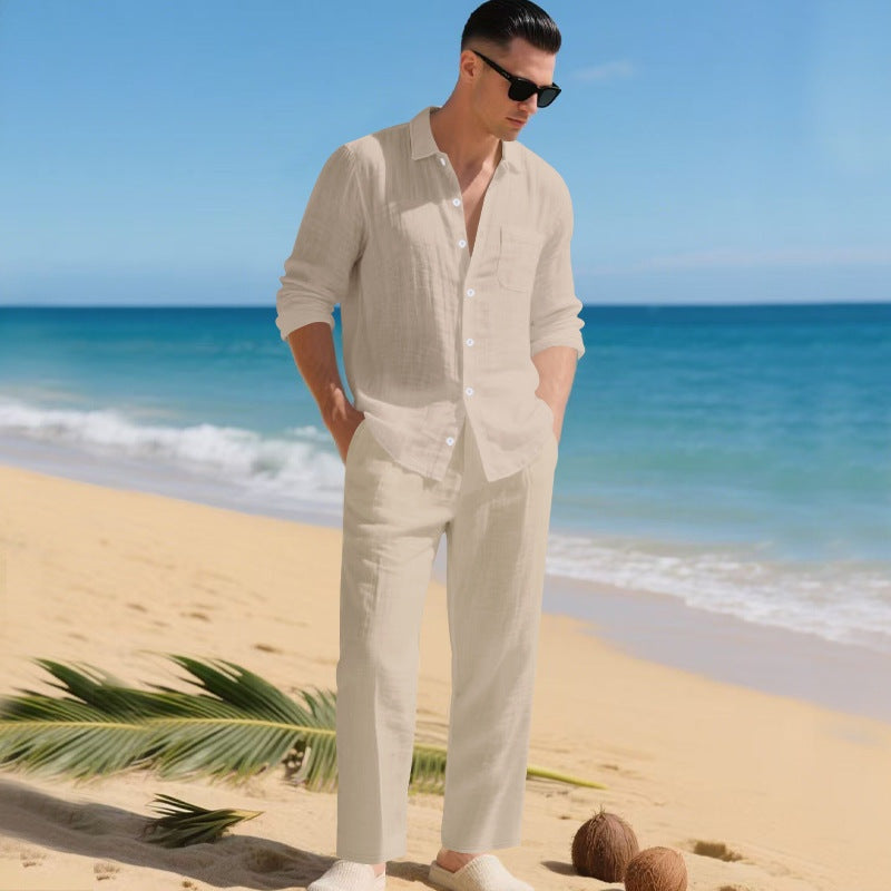 Fernando | Conjunto de Lino Manga Larga Hombre Camisa y Pantalón