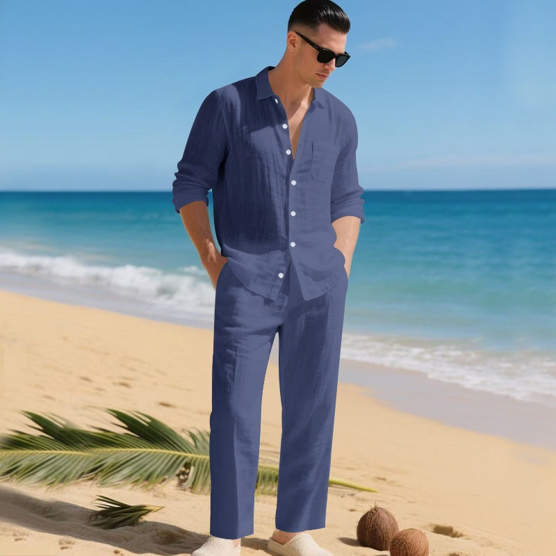 Fernando | Conjunto de Lino Manga Larga Hombre Camisa y Pantalón