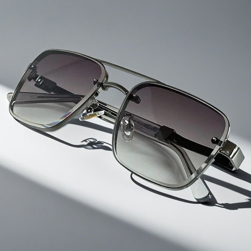 Gafas de Sol Aviador Cuadradas Marco Dorado Mujer Lentes Degradados