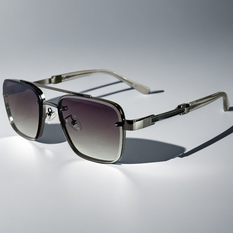 Gafas de Sol Aviador Cuadradas Marco Dorado Mujer Lentes Degradados