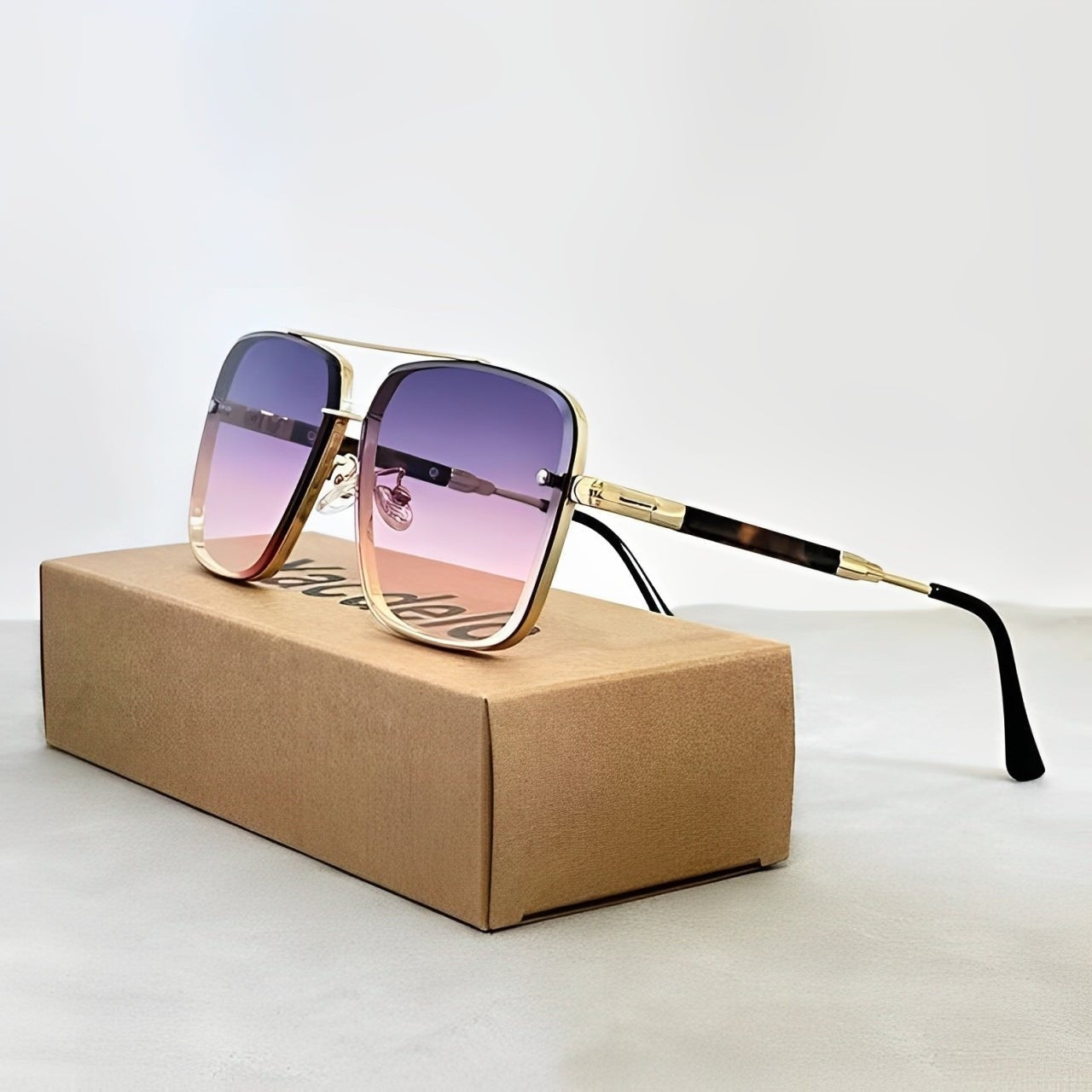 Gafas de Sol Aviador Marco Dorado Hombre Lentes Gradiente