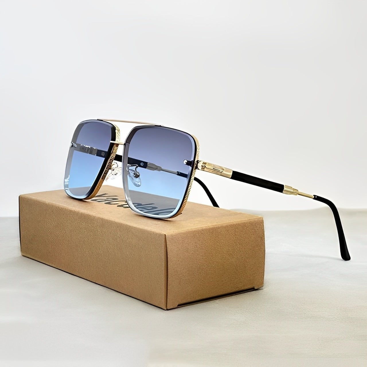 Gafas de Sol Aviador Marco Dorado Hombre Lentes Gradiente