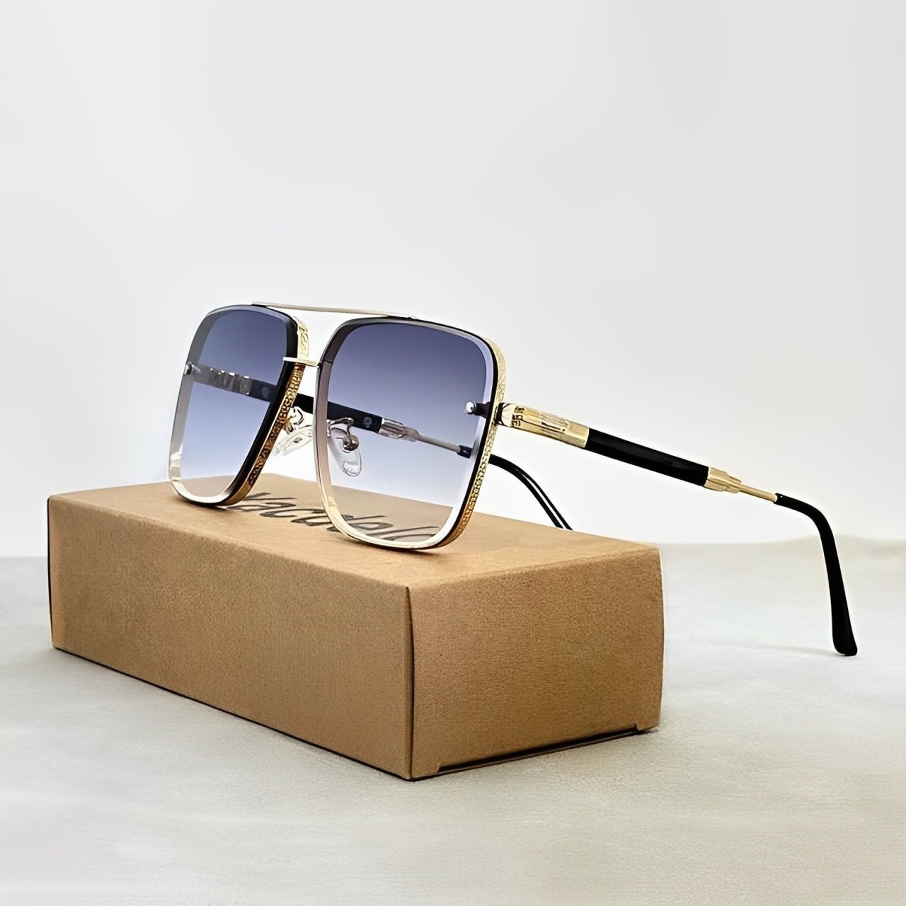 Gafas de Sol Aviador Marco Dorado Hombre Lentes Gradiente