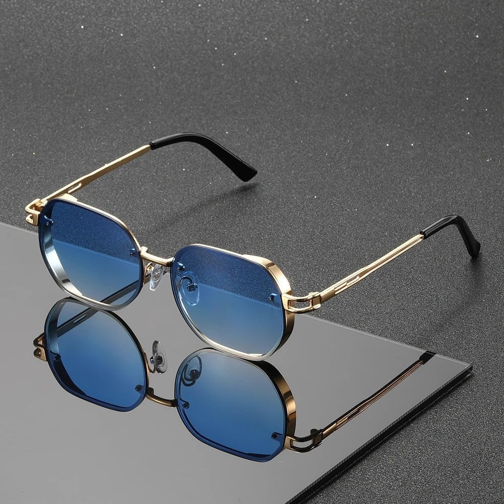 Gafas de Sol Marco Metálico Lentes Gradientes Mujer