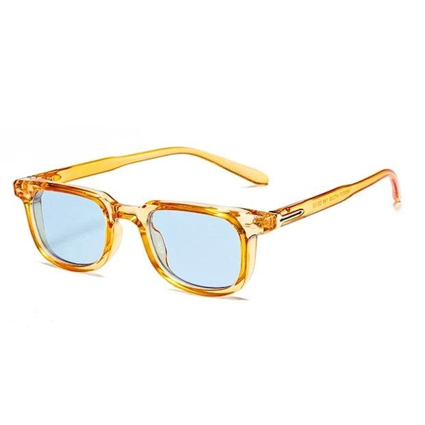 Gafas de Sol Montura Carey Hombre Lentes Azules