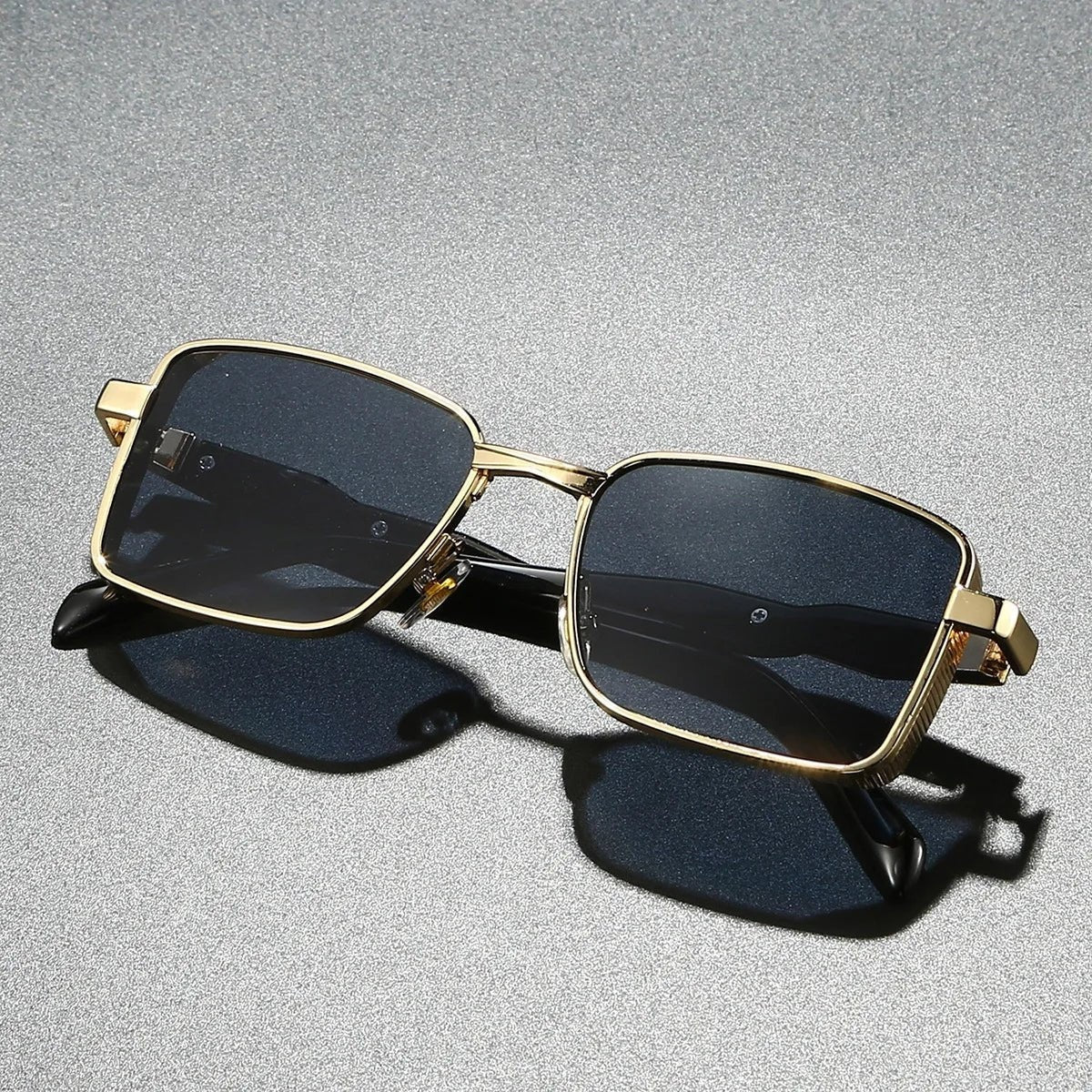 Gafas de Sol Rectangulares Marco Metal Hombre Protección UV400