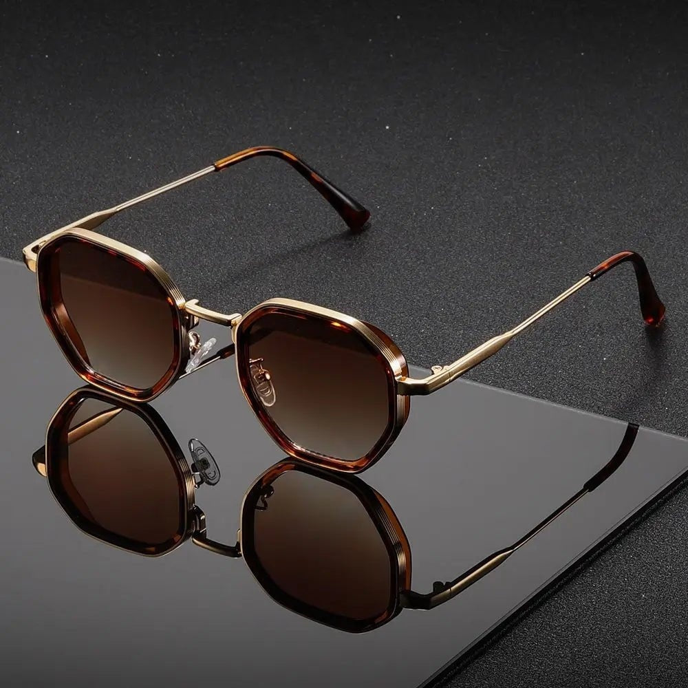 Gafas de Sol Redondas Mujer Marco Dorado
