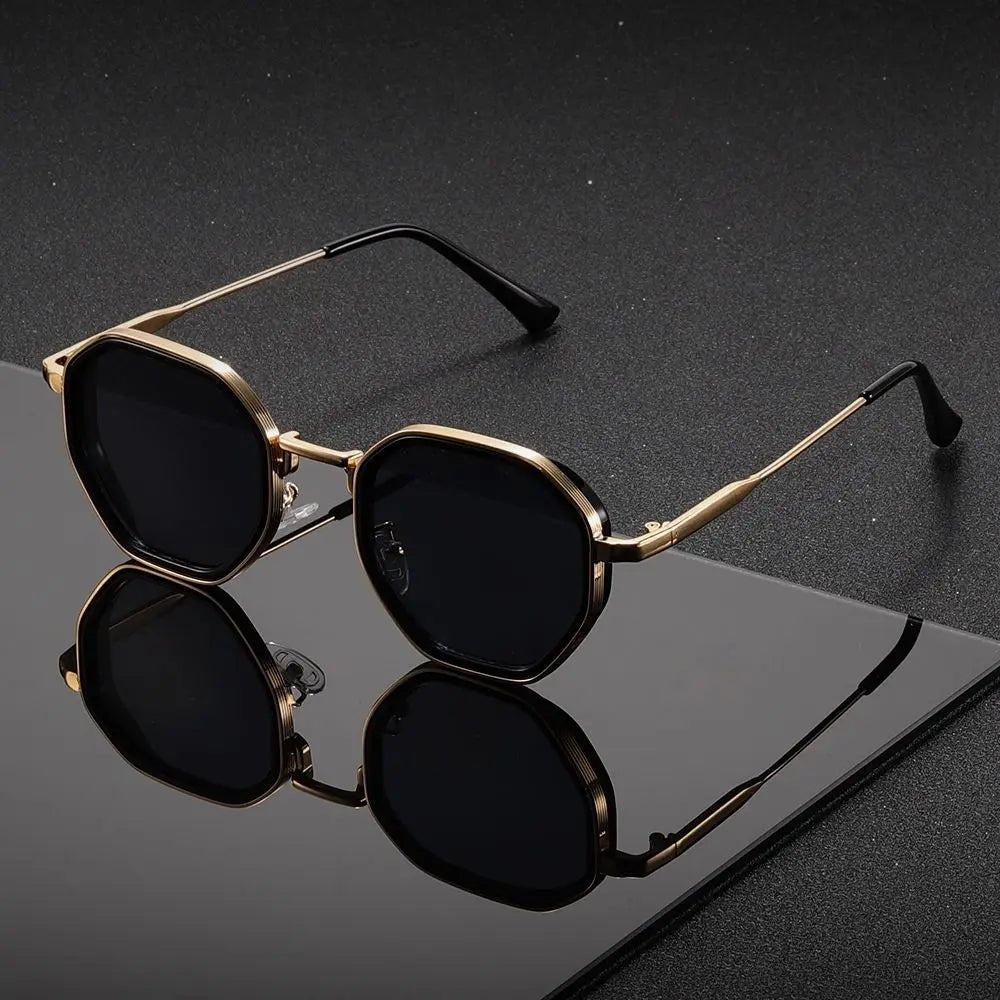 Gafas de Sol Redondas Mujer Marco Dorado