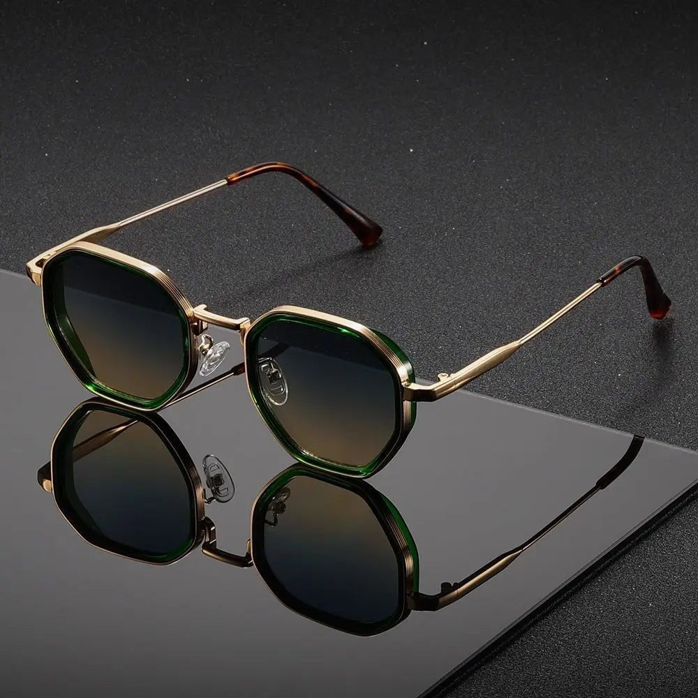 Gafas de Sol Redondas Mujer Marco Dorado