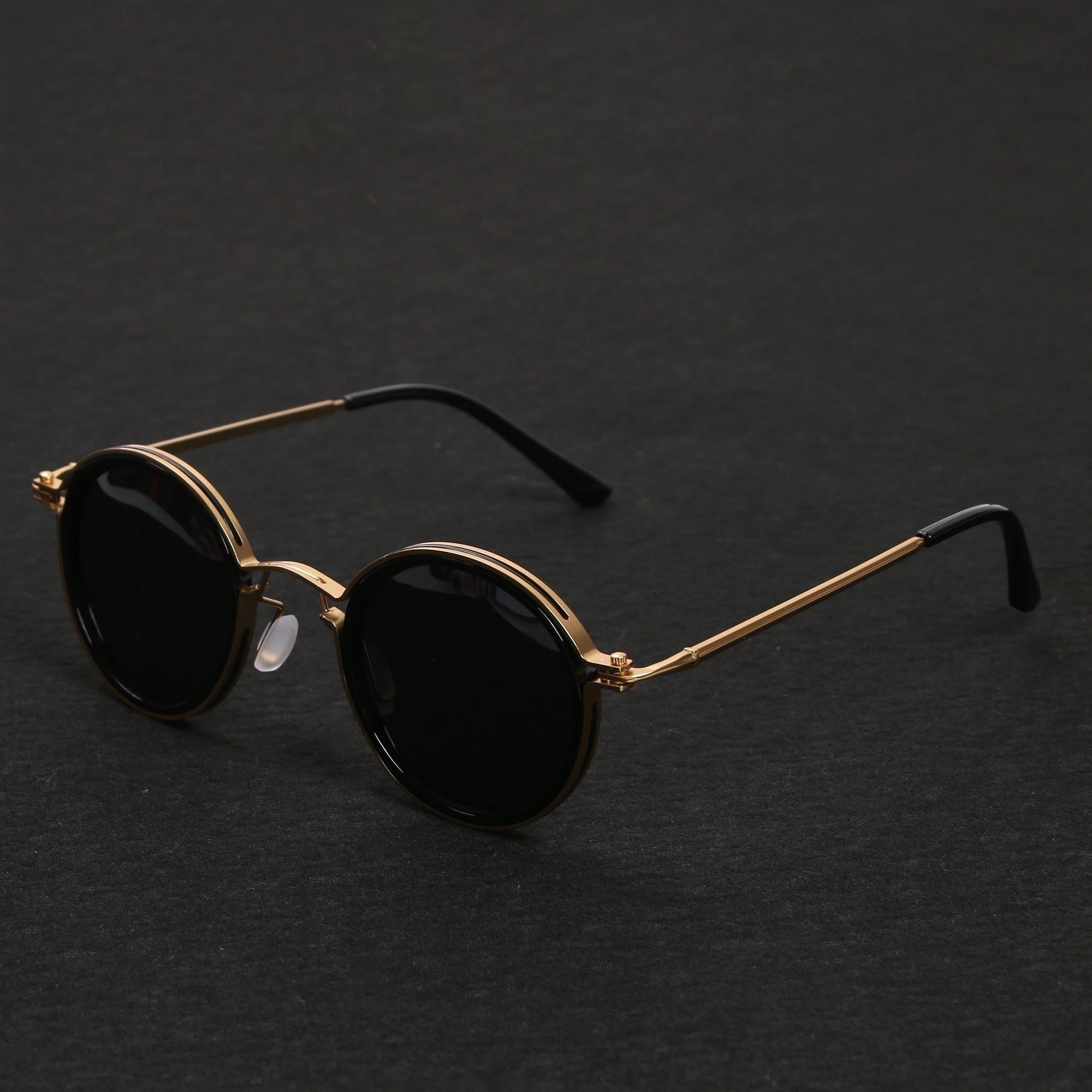 Gafas de Sol Redondas Mujer Patillas Doradas