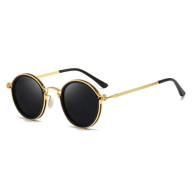 Gafas de Sol Redondas Mujer Patillas Doradas