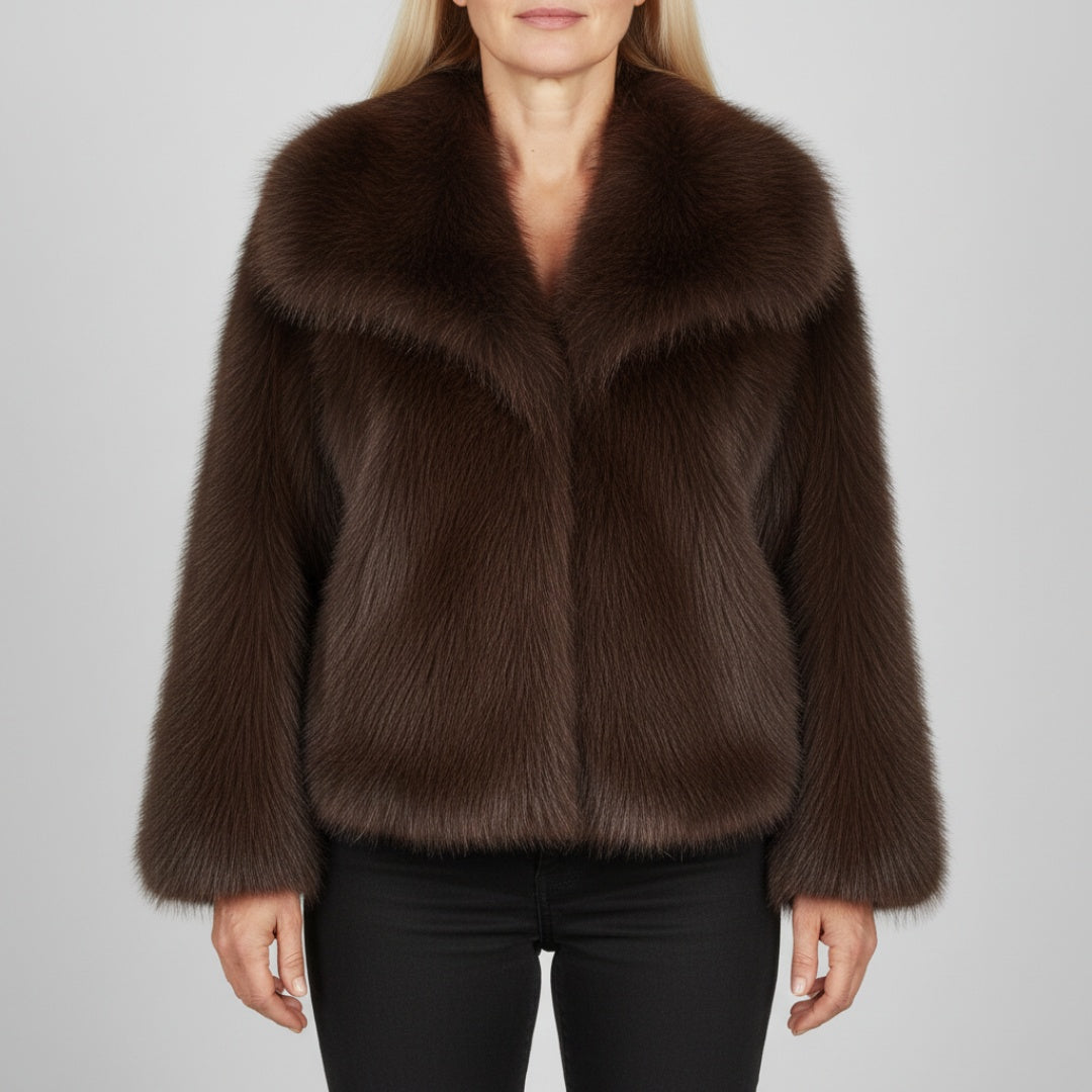 Gema | Chaqueta de Pelo Sintético Mujer Cuello Amplio