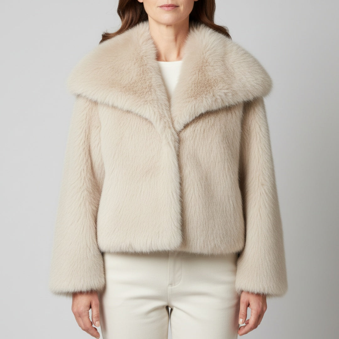 Gema | Chaqueta de Pelo Sintético Mujer Cuello Amplio