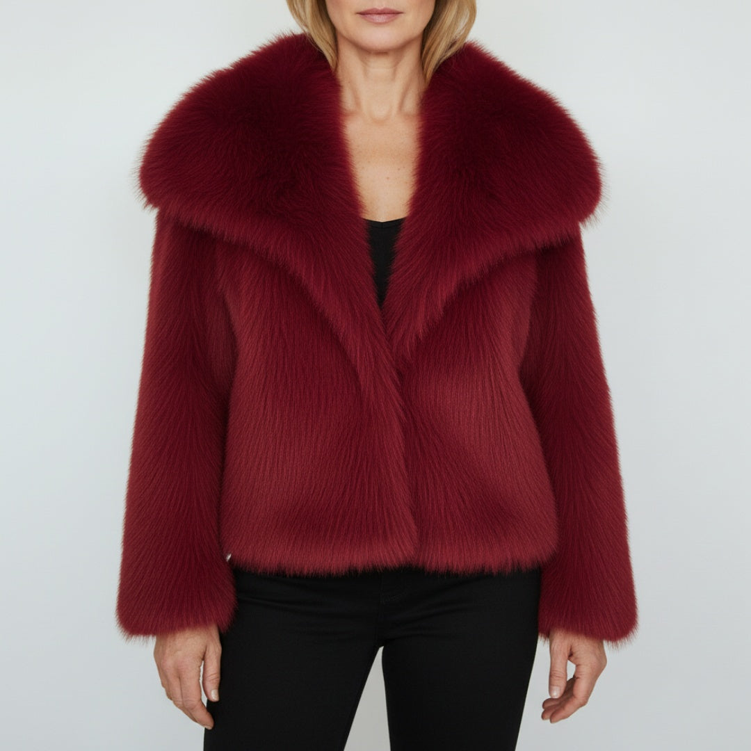 Gema | Chaqueta de Pelo Sintético Mujer Cuello Amplio
