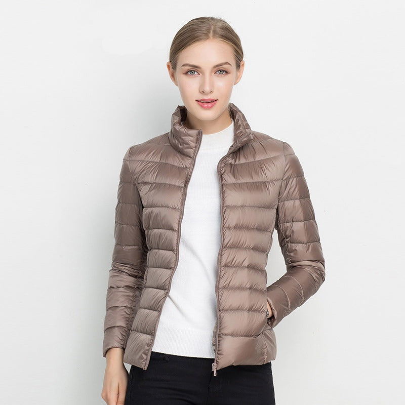 Gema | Chaqueta de Plumas Ligera Mujer Cuello Alto Corte Ajustado