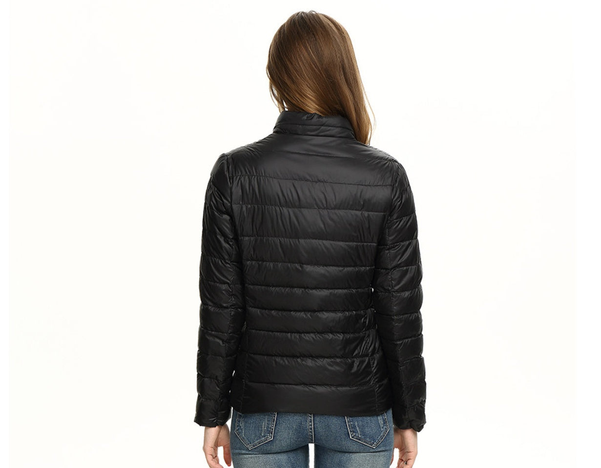 Gema | Chaqueta de Plumas Ligera Mujer Cuello Alto Corte Ajustado