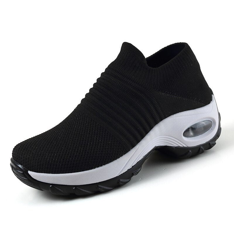 Gema | Zapatillas Sin Cordones Plataforma Mujer Tejido Transpirable