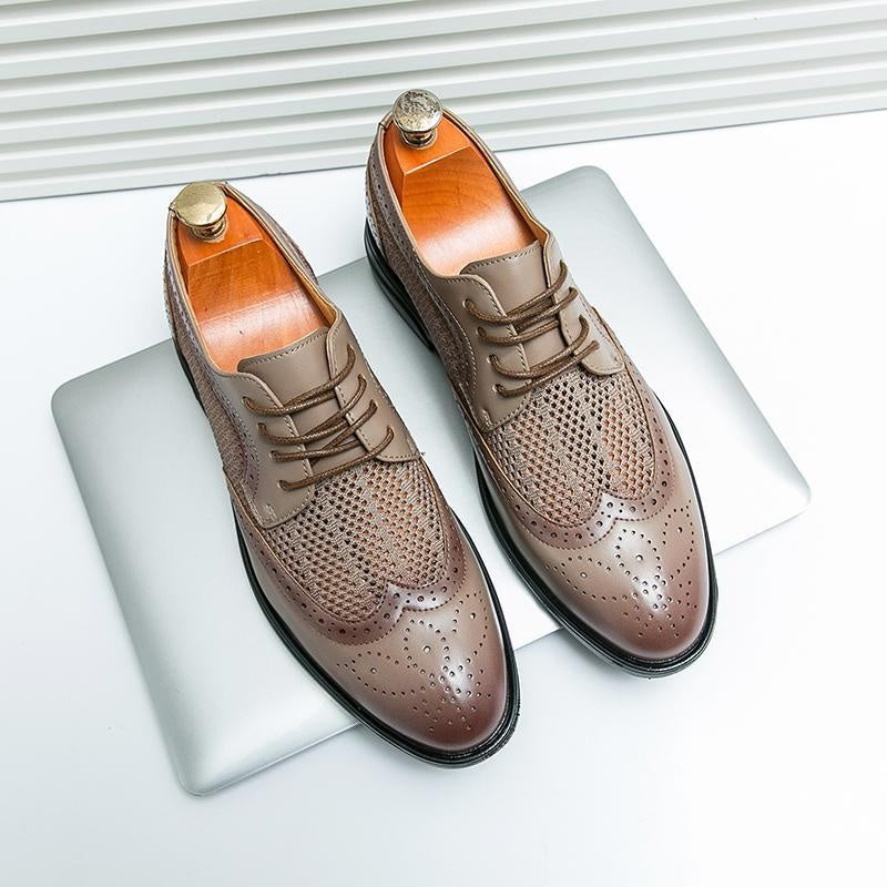 Gonzalo | Blucher de Cuero Hombre Brogue Malla Transpirable
