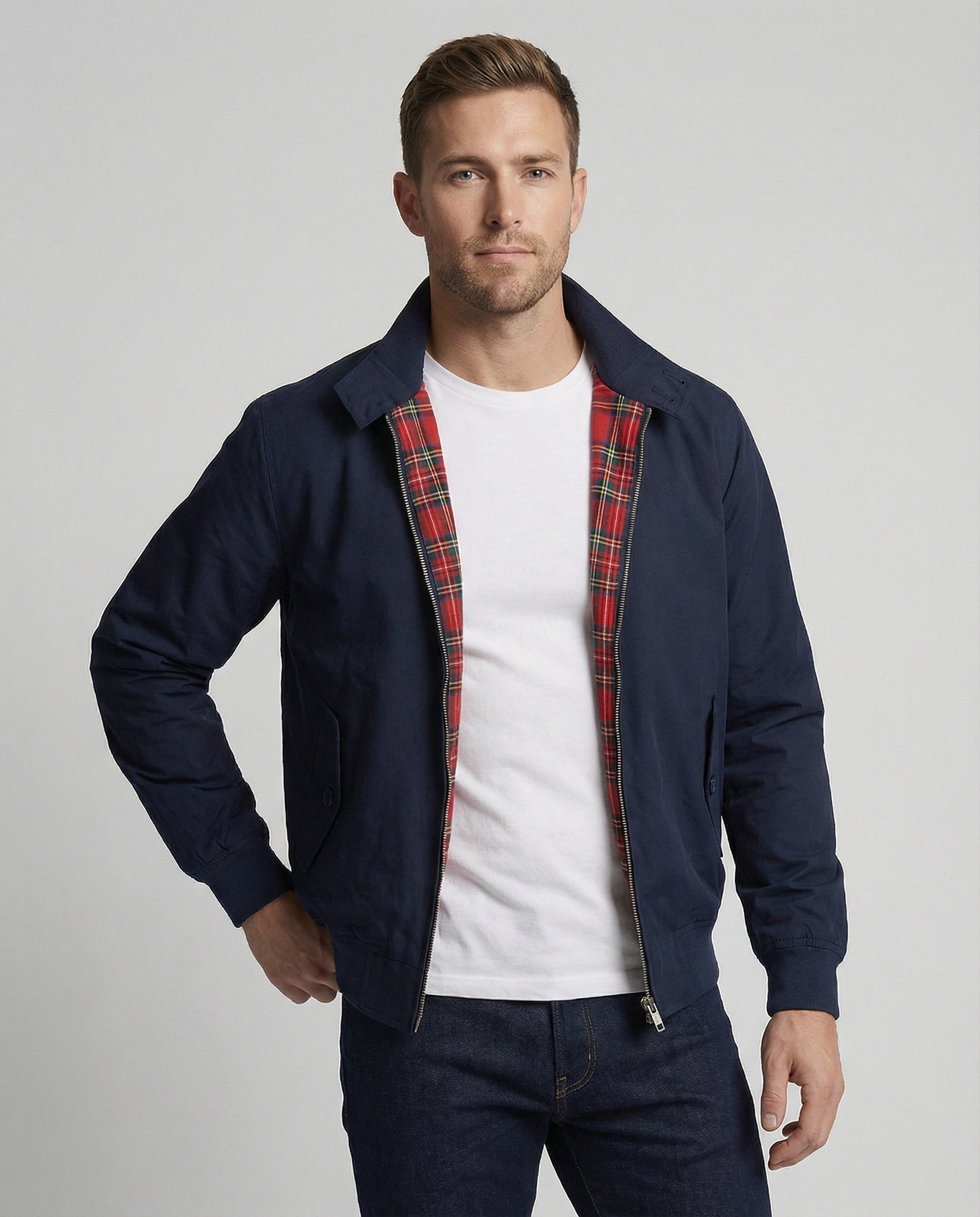 Gonzalo | Chaqueta Harrington Hombre Forro Tartán