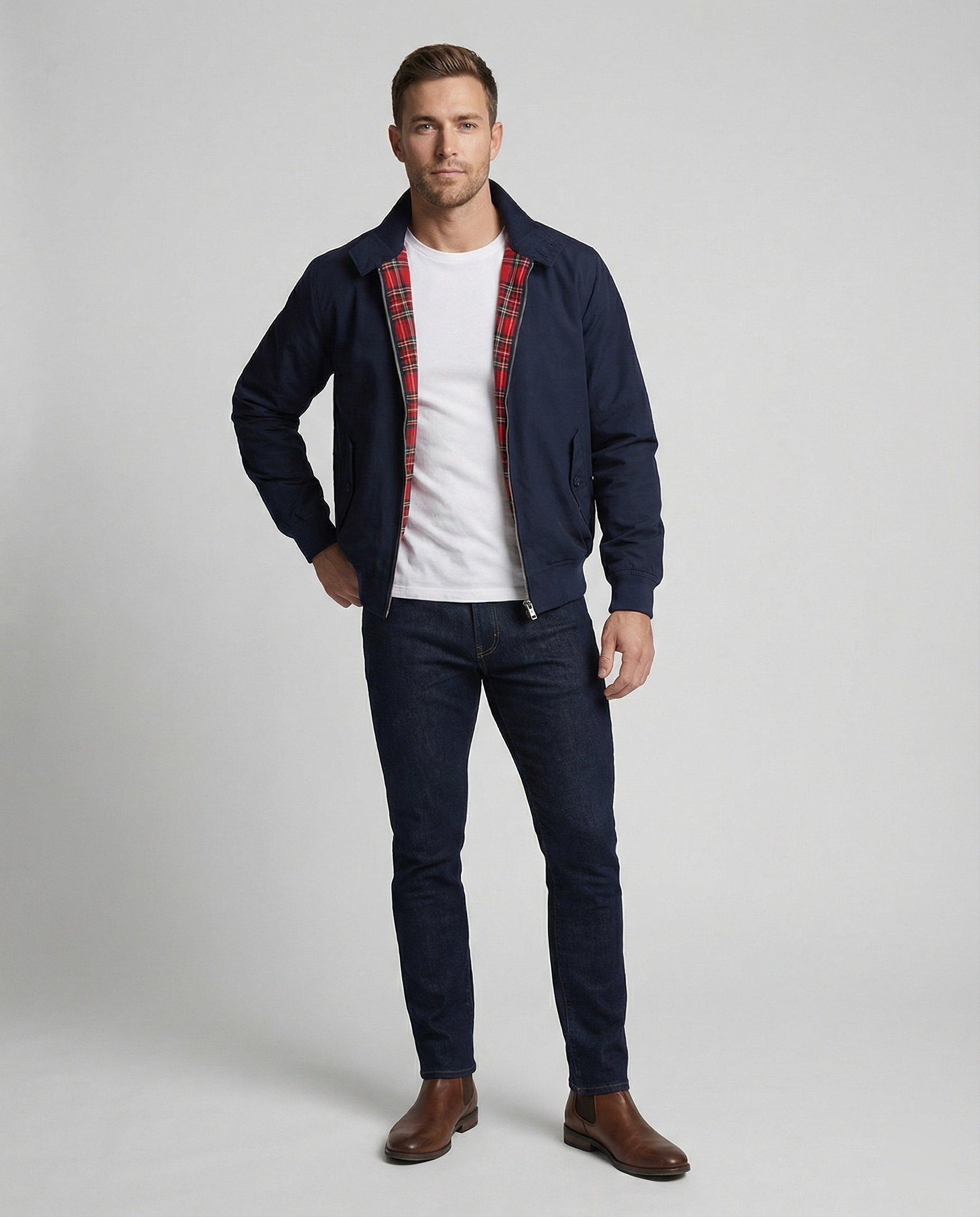 Gonzalo | Chaqueta Harrington Hombre Forro Tartán