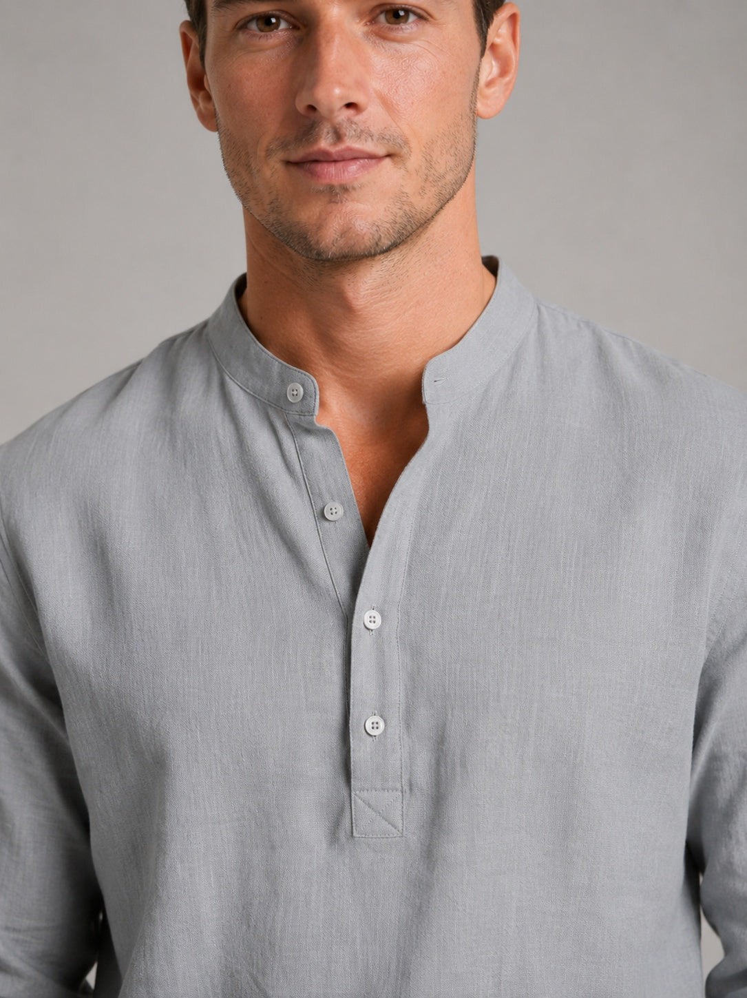 Gonzalo | Conjunto de Lino Hombre Camisa Cuello Mao Pantalón Jogger